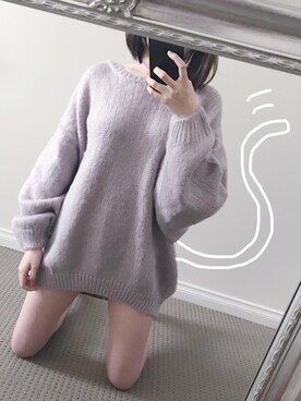 「joyousのアイテム（ニット/セーター、パープル系）」を使った、CHAEYEAHさん（レディース・168cm）の秋コーディネート