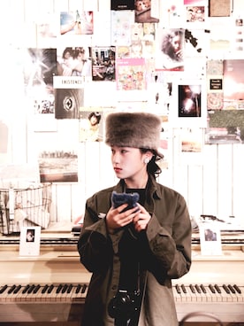 「ロシア帽」｜「アイテム（ジャケット/アウター）」を使った、咲子さん（レディース・160cm）の冬コーディネート