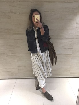 「ZARA WOMAN（ザラウーマン）のアイテム（チノパンツ）」を使った、培333さん（レディース・153cm）の春コーディネート