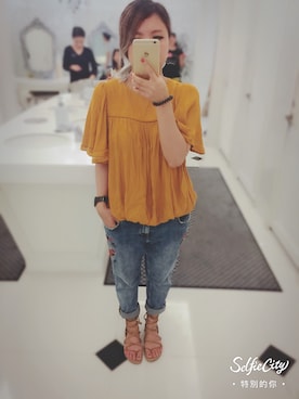 「ZARA KIDSのアイテム（チュニック）」を使った、培333さん（レディース・153cm）の夏コーディネート