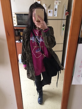 「PULL&BEAR（プルアンドベア）のアイテム（スウェット）」を使った、培333さん（レディース・153cm）の秋コーディネート