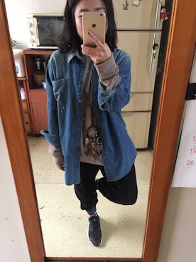 「PULL&BEAR（プルアンドベア）のアイテム（スウェット）」を使った、培333さん（レディース・153cm）の秋コーディネート