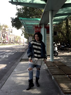 「PULL&BEAR（プルアンドベア）のアイテム（スウェット）」を使った、培333さん（レディース・153cm）の冬コーディネート