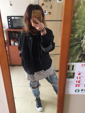 「H&M（エイチ・アンド・エム）のアイテム（ジャージ）」を使った、培333さん（レディース・153cm）の秋コーディネート