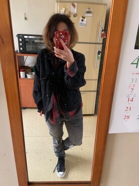 「PULL&BEAR（プルアンドベア）のアイテム（デニムジャケット）」を使った、培333さん（レディース・153cm）の春コーディネート