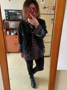 「PULL&BEAR（プルアンドベア）のアイテム（デニムジャケット）」を使った、培333さん（レディース・153cm）の春コーディネート