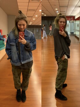 「PULL&BEAR（プルアンドベア）のアイテム（チノパンツ）」を使った、培333さん（レディース・153cm）の冬コーディネート