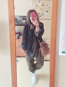 「PULL&BEAR（プルアンドベア）のアイテム（チノパンツ）」を使った、培333さん（レディース・153cm）の春コーディネート