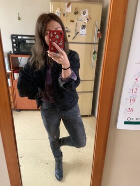 「PULL&BEAR（プルアンドベア）のアイテム（デニムジャケット）」を使った、培333さん（レディース・153cm）の春コーディネート