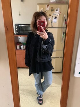 「PULL&BEAR（プルアンドベア）のアイテム（デニムジャケット）」を使った、培333さん（レディース・153cm）の春コーディネート