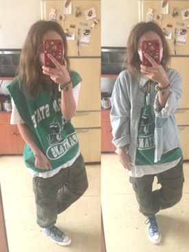 「PULL&BEAR（プルアンドベア）のアイテム（チノパンツ）」を使った、培333さん（レディース・153cm）の春コーディネート