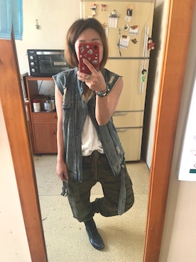 「PULL&BEAR（プルアンドベア）のアイテム（チノパンツ）」を使った、培333さん（レディース・153cm）の夏コーディネート