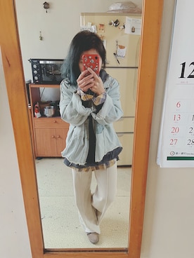 「帽T」｜培333さん（レディース・153cm）の冬コーディネート
