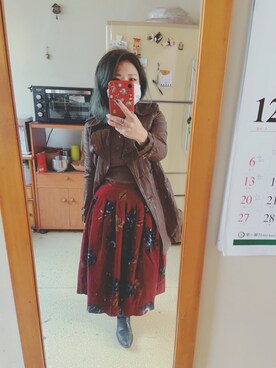「skirt」｜「アイテム（ジャケット/アウター）」を使った、培333さん（レディース・153cm）の冬コーディネート