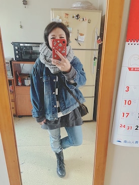 「PULL&BEAR（プルアンドベア）のアイテム（スウェット）」を使った、培333さん（レディース・153cm）の冬コーディネート