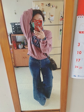 「PULL&BEAR（プルアンドベア）のアイテム（スウェット）」を使った、培333さん（レディース・153cm）の冬コーディネート