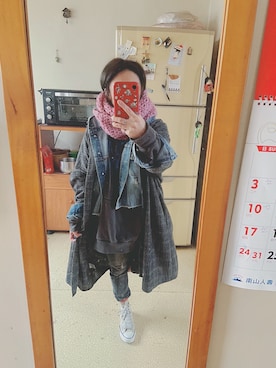 「H&M（エイチ・アンド・エム）のアイテム（ジャージ）」を使った、培333さん（レディース・153cm）の冬コーディネート