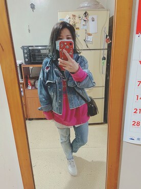 「PULL&BEAR（プルアンドベア）のアイテム（スウェット）」を使った、培333さん（レディース・153cm）の冬コーディネート