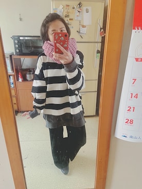 「PULL&BEAR（プルアンドベア）のアイテム（スウェット）」を使った、培333さん（レディース・153cm）の冬コーディネート