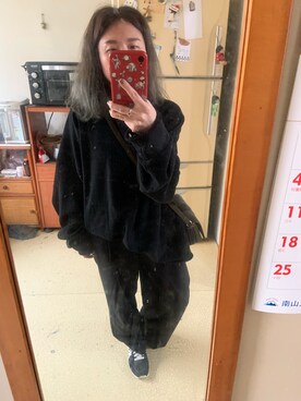 「oversize」｜「アイテム（スウェット）」を使った、培333さん（レディース・153cm）の春コーディネート