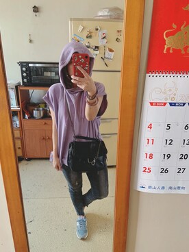 「帽T」｜培333さん（レディース・153cm）の夏コーディネート