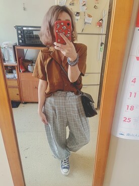 「無（ム）のアイテム（ブルゾン）」を使った、培333さん（レディース・153cm）の夏コーディネート