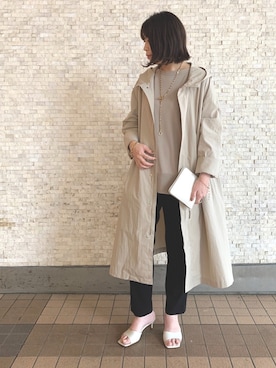 「RIVE DROITE（リヴドロワ）のアイテム（モッズコート）」を使った、ranranさん（レディース・163cm）の春コーディネート