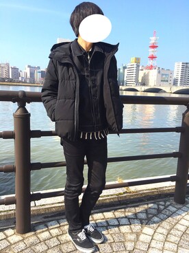 「レイヤードstyle」｜「アイテム（ダウンジャケット/コート）」を使った、Kazuhiro Hamadaさん（メンズ・174cm）の冬コーディネート