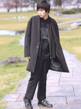 「平成最後のWEARISTAセンバツ」｜「アイテム（チェスターコート）」を使った、Kazuhiro Hamadaさん（メンズ・175cm）の春コーディネート
