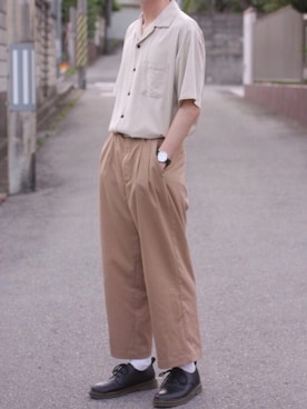 「field work（フィールドワーク）のアイテム」を使った、Kazuhiro Hamadaさん（メンズ・175cm）の春コーディネート