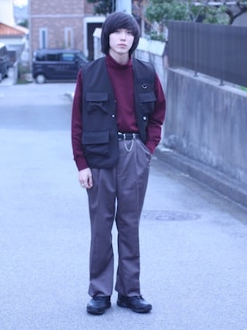 「THE HITSS（ヒッツ）のアイテム」を使った、Kazuhiro Hamadaさん（メンズ・175cm）の冬コーディネート