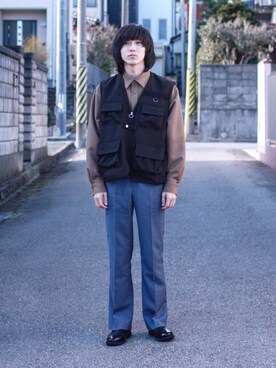 「THE HITSS（ヒッツ）のアイテム」を使った、Kazuhiro Hamadaさん（メンズ・175cm）の冬コーディネート