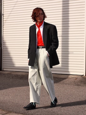 「春めきシューズ」｜「アイテム（その他）」を使った、Kazuhiro Hamadaさん（メンズ・175cm）の春コーディネート