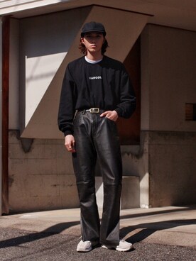 「NULABEL（ニューレーベル）のアイテム（帽子）」を使った、Kazuhiro Hamadaさん（メンズ・175cm）の春コーディネート