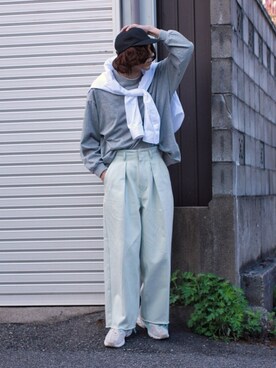 「NULABEL（ニューレーベル）のアイテム（帽子）」を使った、Kazuhiro Hamadaさん（メンズ・175cm）の春コーディネート