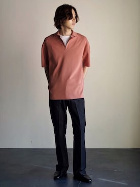 ポロシャツを使った ピンク の人気ファッションコーディネート Wear