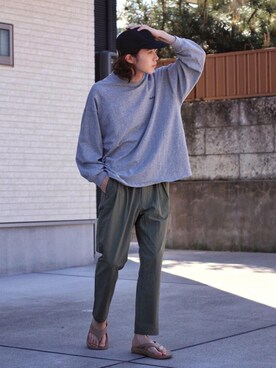 「NULABEL（ニューレーベル）のアイテム（帽子）」を使った、Kazuhiro Hamadaさん（メンズ・175cm）の春コーディネート