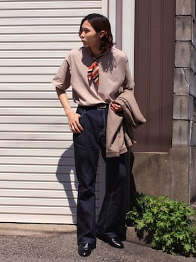 「ROTOL（ロトル）のアイテム（パンツ）」を使った、Kazuhiro Hamadaさん（メンズ・175cm）の春コーディネート