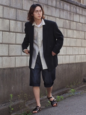 「APOCRYPHA.（アポクリファ）のアイテム（トップス）」を使った、Kazuhiro Hamadaさん（メンズ・175cm）の夏コーディネート