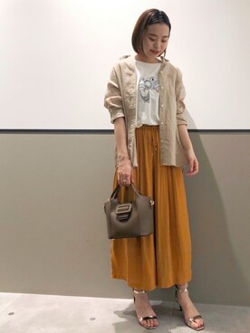 「YECCA VECCA（イェッカヴェッカ）の4wayバックルデザインミニバック＊（トートバッグ）」を使った、mihoさん（レディース・160cm）の春コーディネート