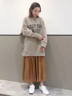 「SUPERGA（スペルガ）のアイテム」を使った、mihoさん（レディース・160cm）の秋コーディネート