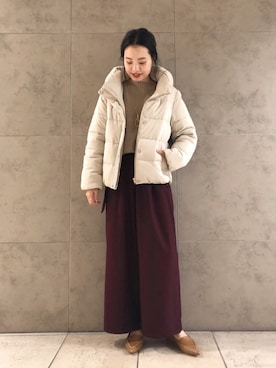 「YECCA VECCA（イェッカヴェッカ）のアイテム（ジャケット/アウター）」を使った、mihoさん（レディース・160cm）の冬コーディネート