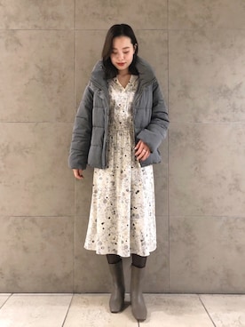 「YECCA VECCA（イェッカヴェッカ）のアイテム（ジャケット/アウター）」を使った、mihoさん（レディース・160cm）の冬コーディネート