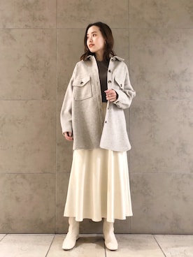 「YECCA VECCA（イェッカヴェッカ）のアイテム（ジャケット/アウター）」を使った、mihoさん（レディース・160cm）の冬コーディネート