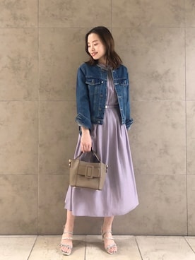 「ラベンダー」｜「アイテム（ブルゾン）」を使った、mihoさん（レディース・160cm）の冬コーディネート