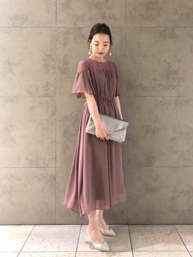 「YECCA VECCA（イェッカヴェッカ）の・2wayメタルバークラッチバッグ　＊（トートバッグ）」を使った、mihoさん（レディース・160cm）の春コーディネート