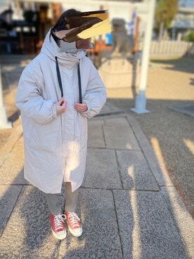 「DHOLIC（ディーホリック）のアイテム（ダウンジャケット/コート）」を使った、tsuigekin0otsuboneさん（レディース・164cm）の冬コーディネート