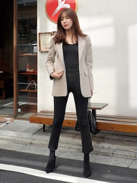 「アイテム（ブーティ）」を使った、SAPPUN(サプン公式)さん（レディース・168cm）の冬コーディネート