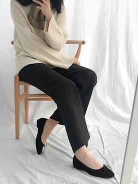 「クリスマス」｜「アイテム（バレエシューズ）」を使った、SAPPUN(サプン公式)さん（レディース・168cm）の冬コーディネート