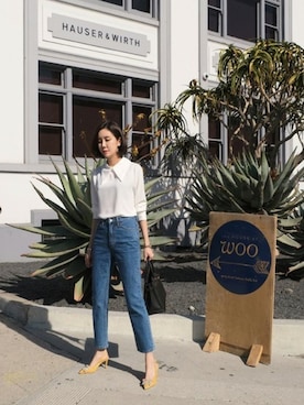 「アイテム（パンプス、グリーン系）」を使った、SAPPUN(サプン公式)さん（レディース・168cm）の冬コーディネート